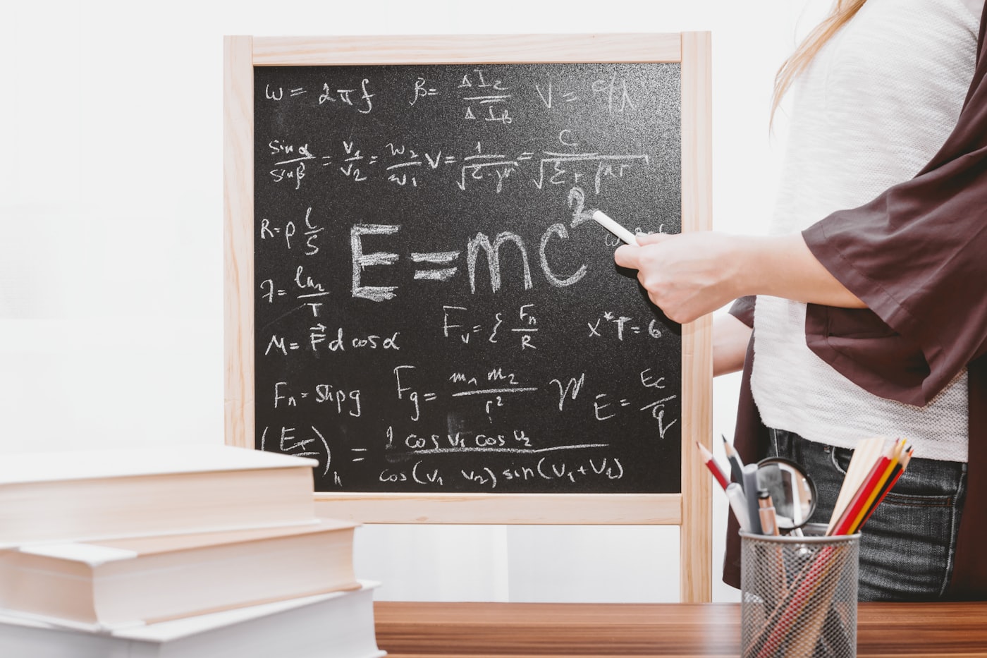A chalkboard filled with lesson notes