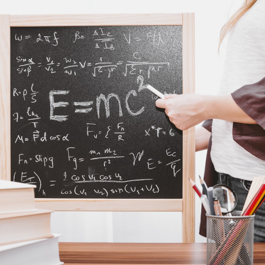 Lesson notes on a chalkboard