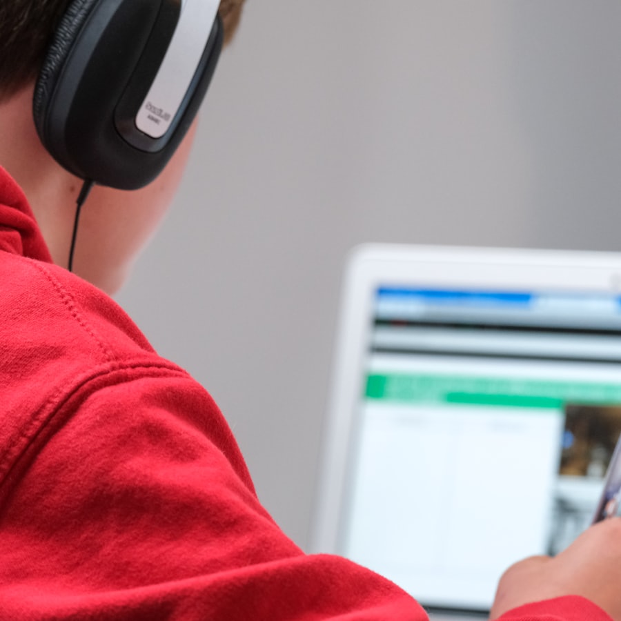 A student learning at a computer