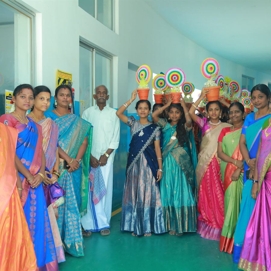 Hayagrivas teachers at a school celebration