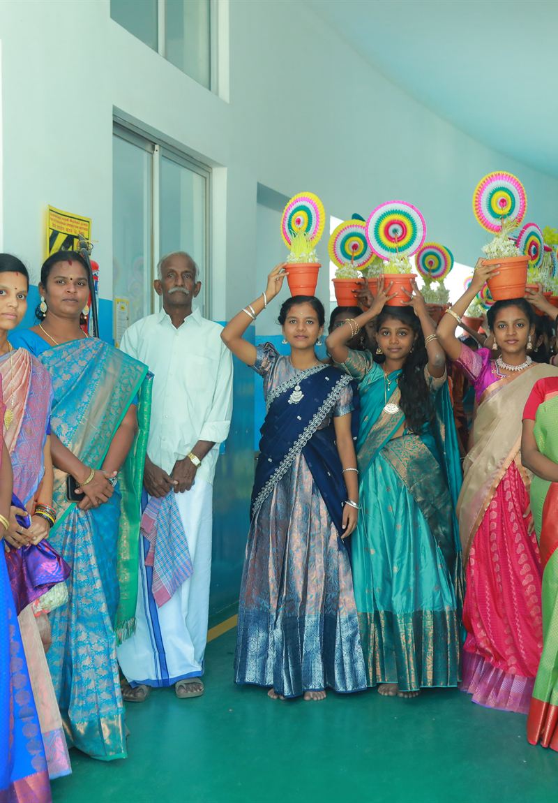 Hayagrivas teachers at a school celebration